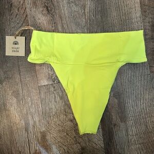 NEW Free People x Toast Swim Signature Banded Waist Bikini Bottom Daiquiri XS